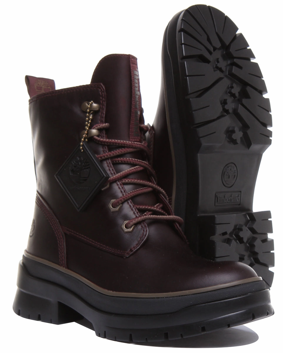 Trekking Buffs Timberland A2F7G Malynn Mid Lace Up Boot In Burgundy For Women