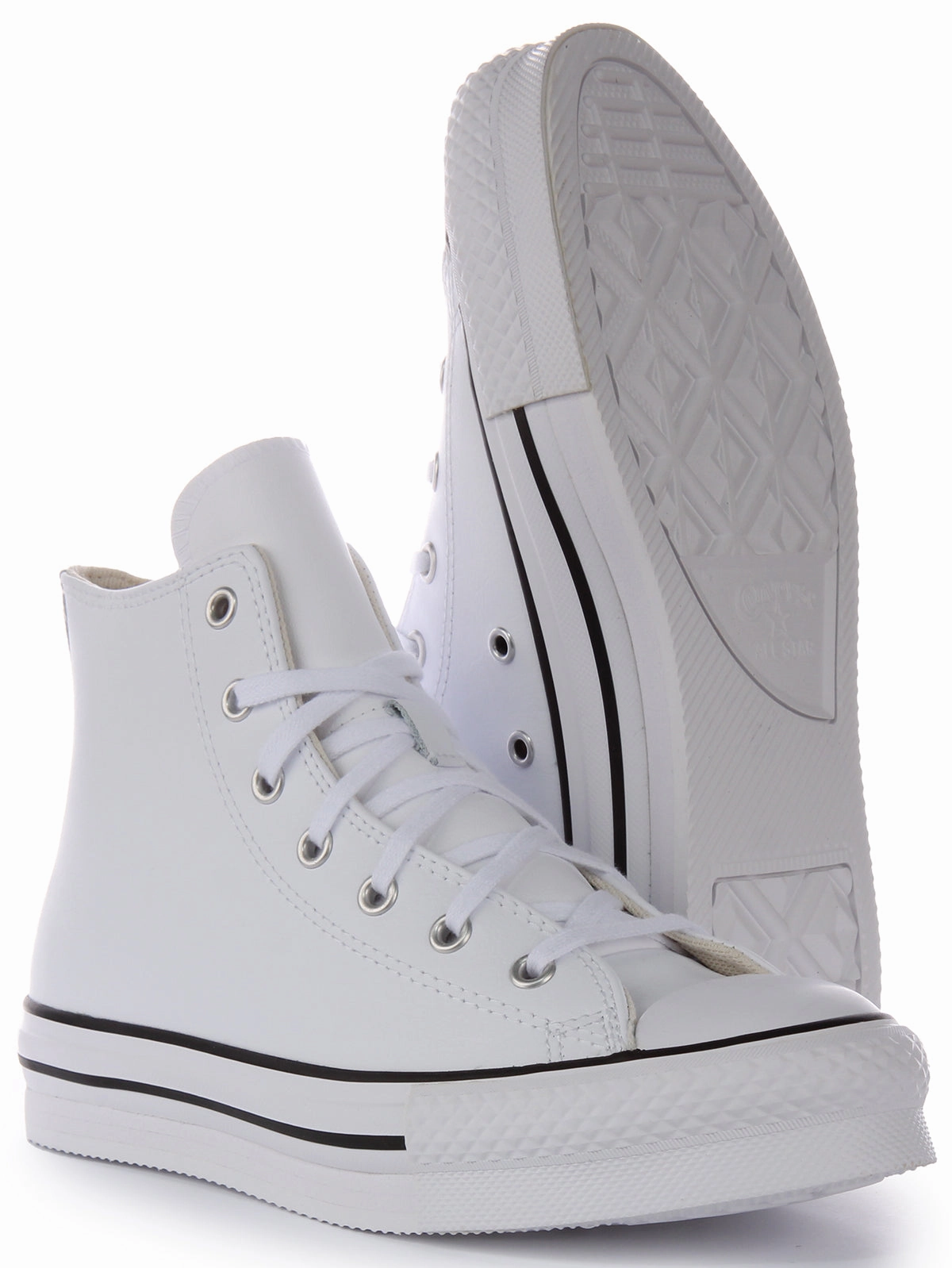 Trend Edge Converse All Star Lift A02486C In White Leather For Junior