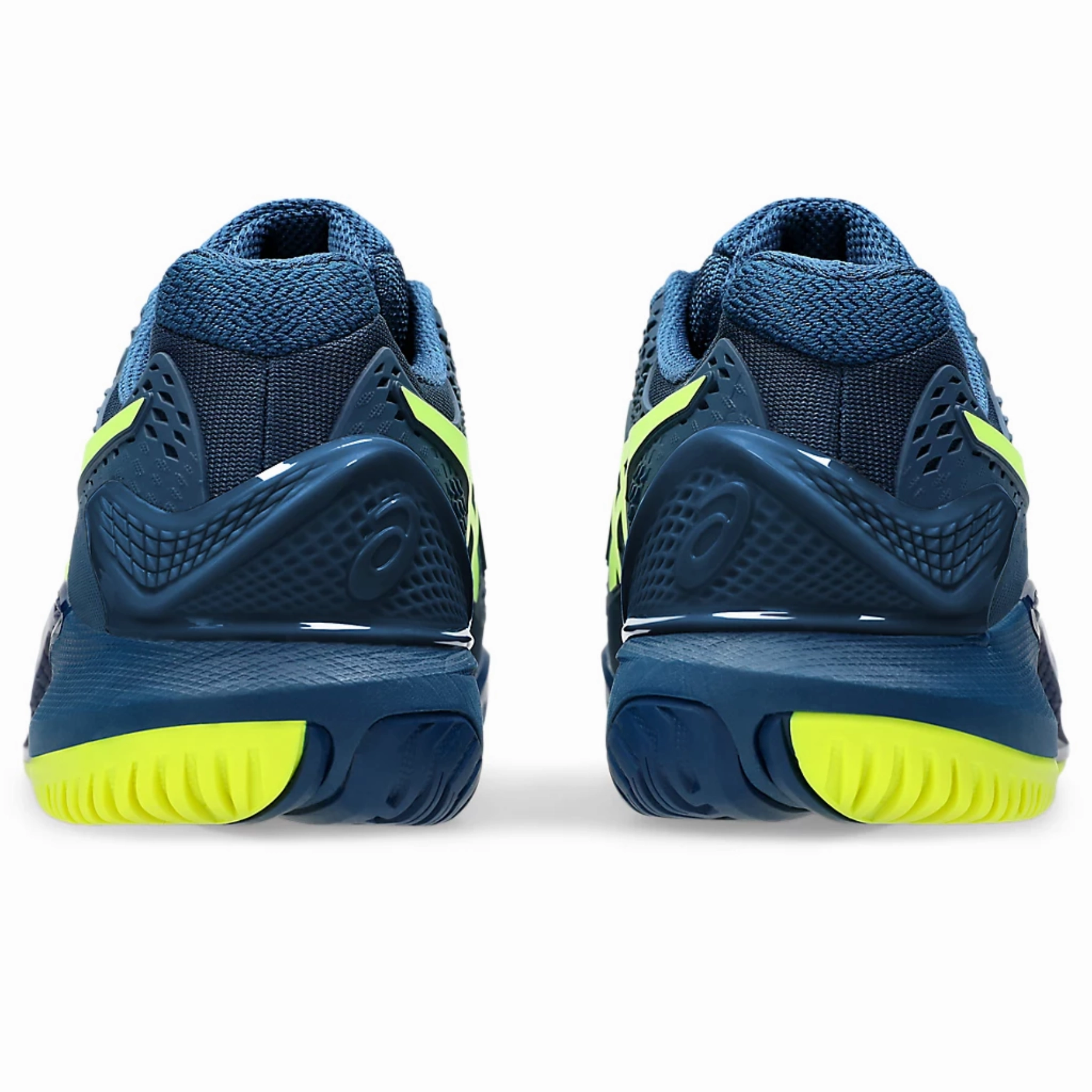 True Fit Asics Gel-Resolution 9 Wide Men Tennis Shoes - Mako Blue/Safety Yellow