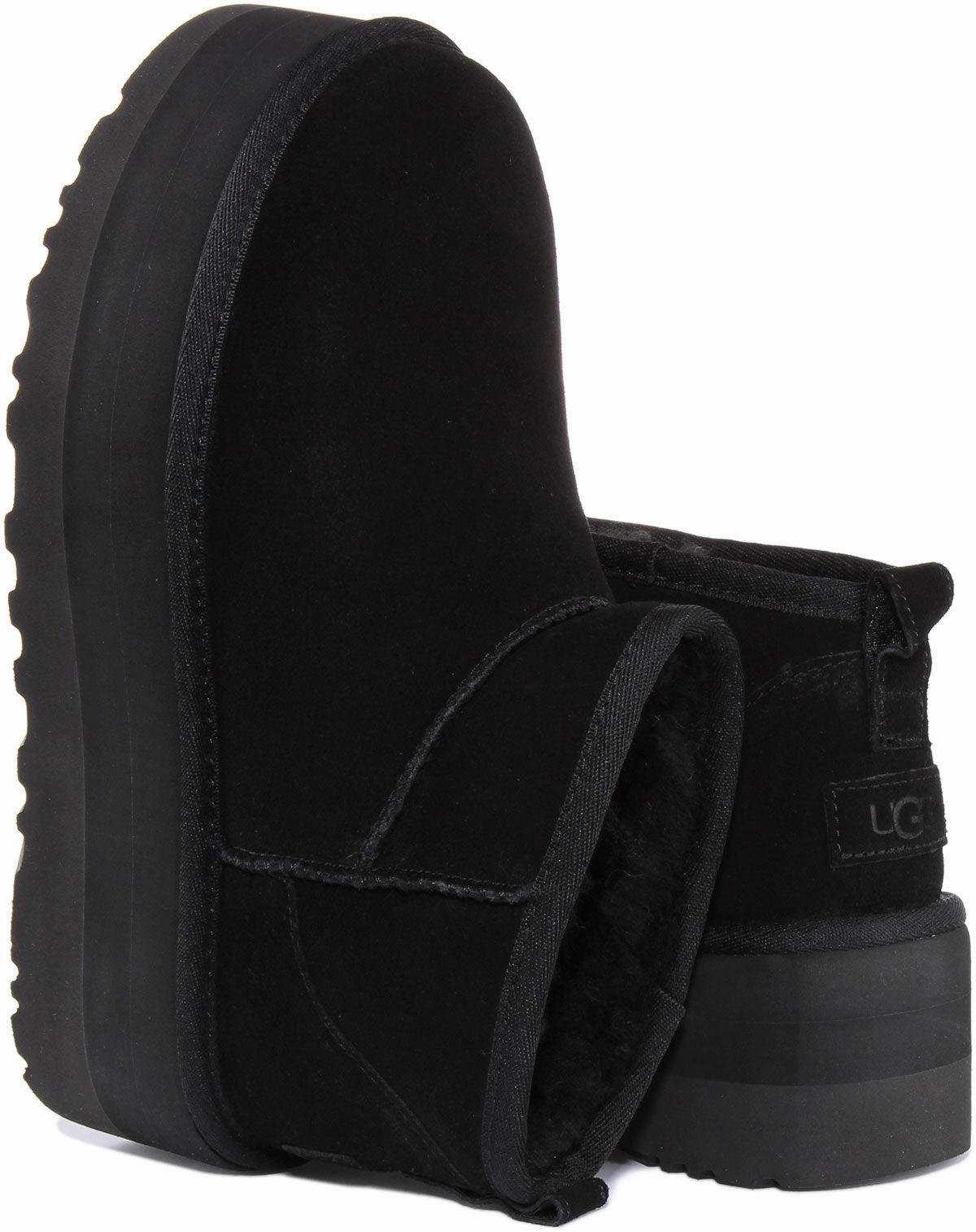 Ugg Australia Classic Ultra Mini Platform In Black For Women Step Easy