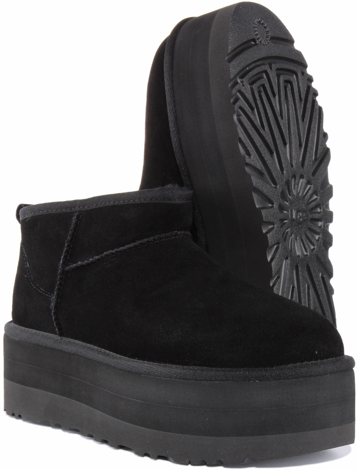 Ugg Australia Classic Ultra Mini Platform In Black For Women Step Easy