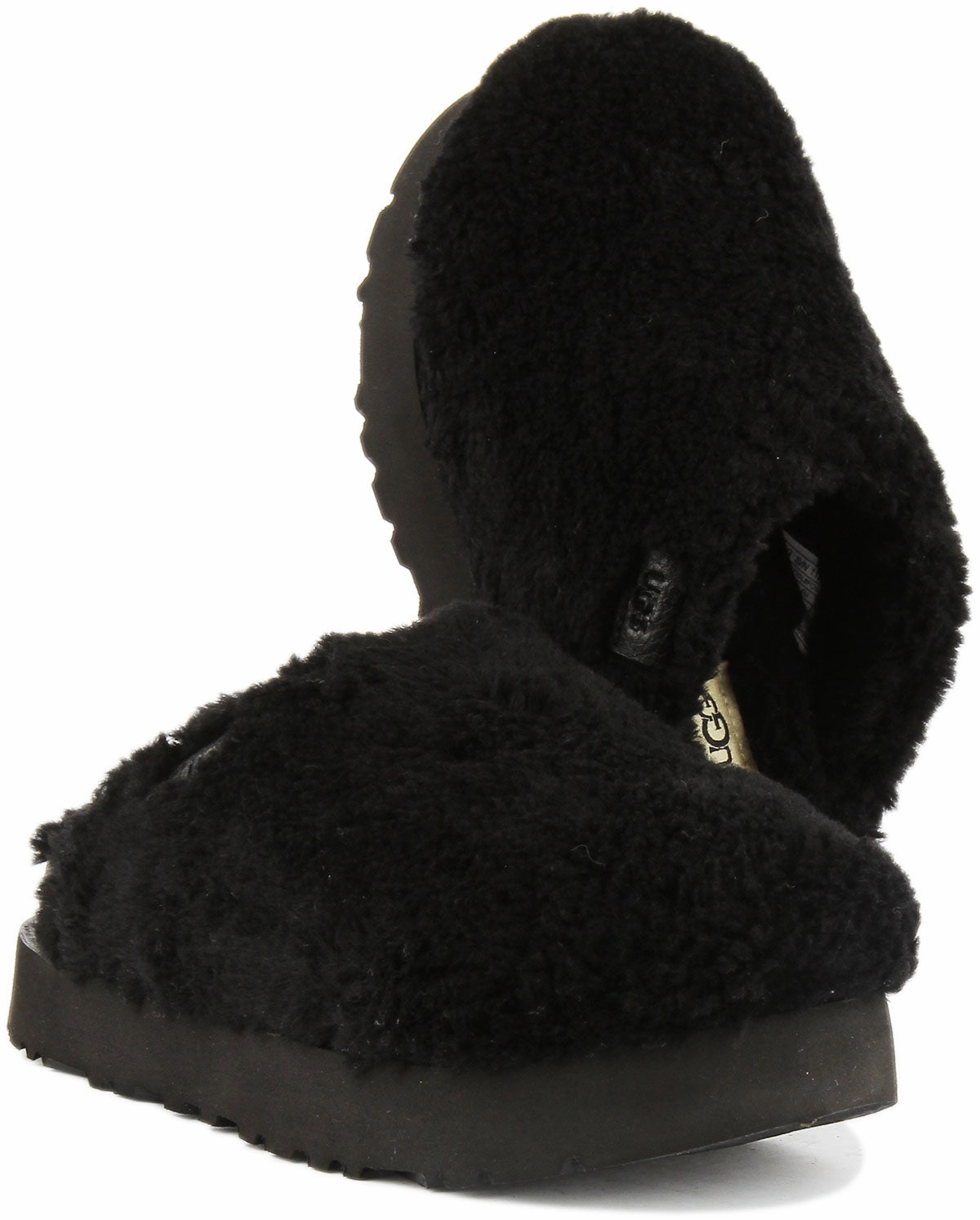 Ugg Australia Fuzz Sugar In Black For Women Travel Glide Step-On Layer