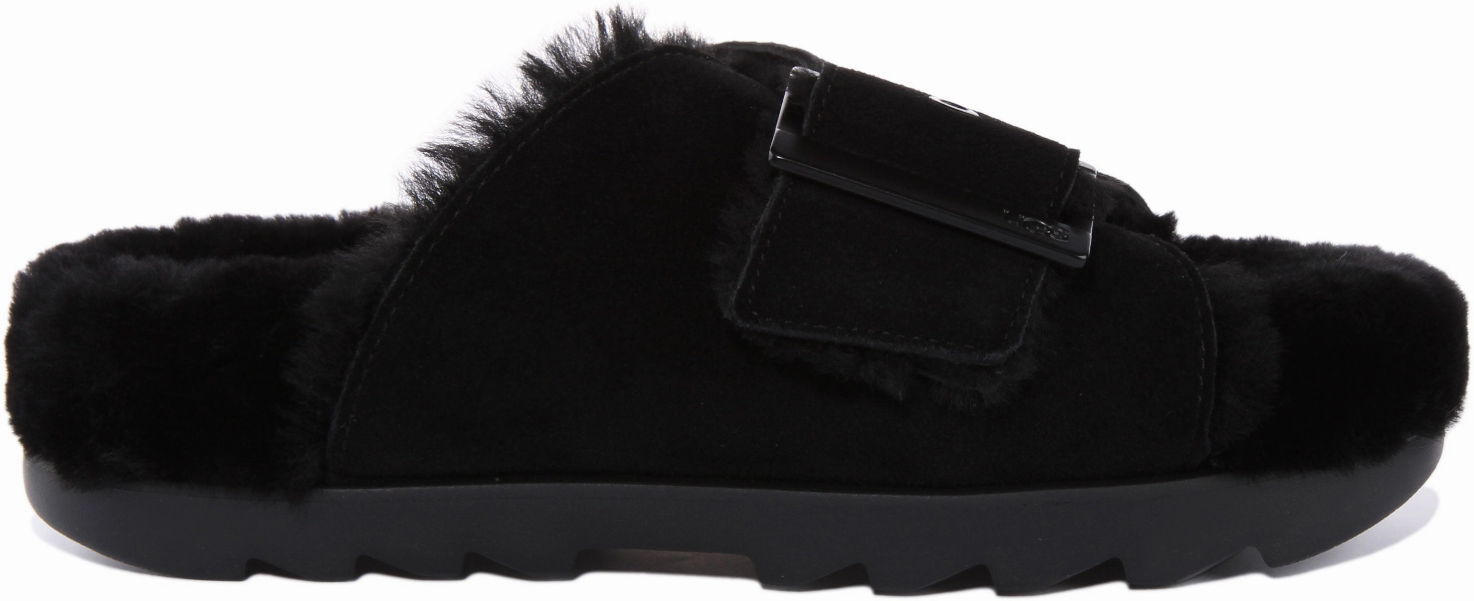 Ugg Australia Oustide Bucke In Black For Women Light Step-On Glide Comfort Layer