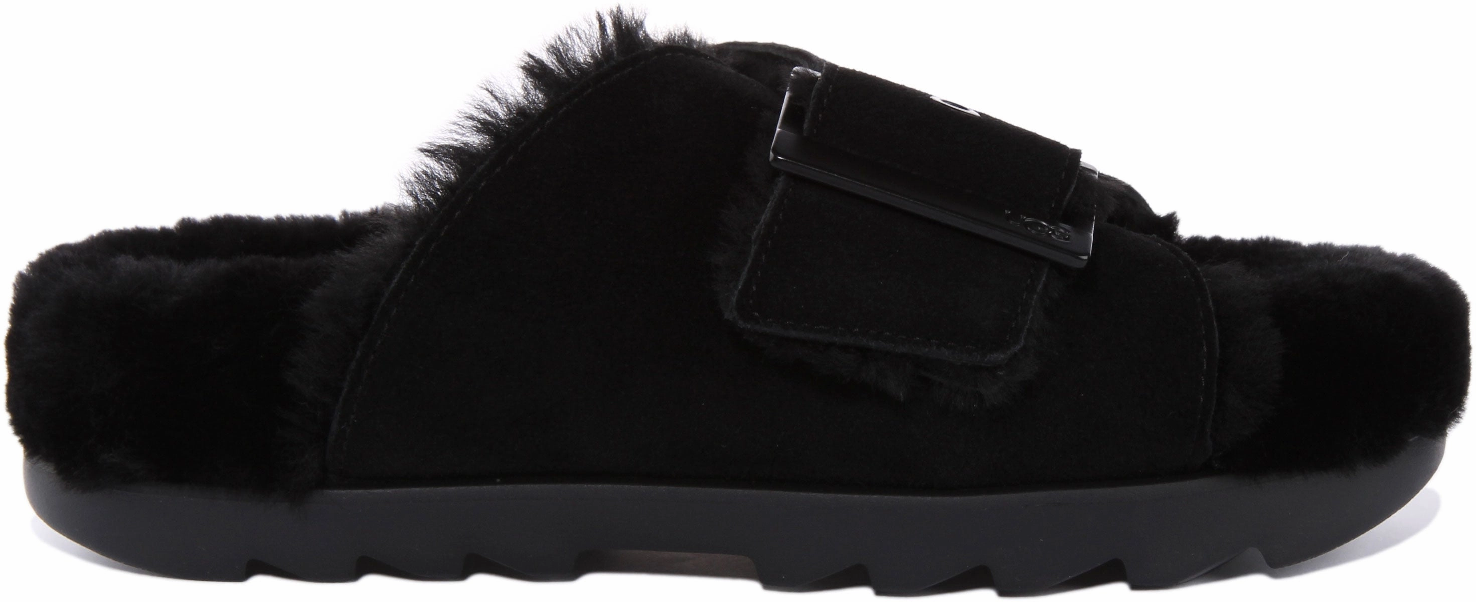 Ugg Australia Oustide Bucke In Black For Women Light Step-On Glide Comfort Layer