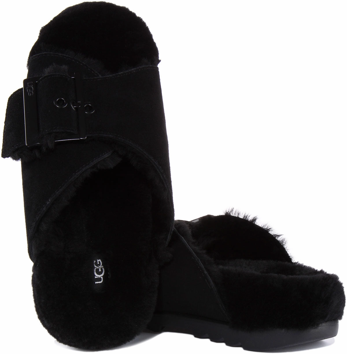 Ugg Australia Oustide Bucke In Black For Women Light Step-On Glide Comfort Layer