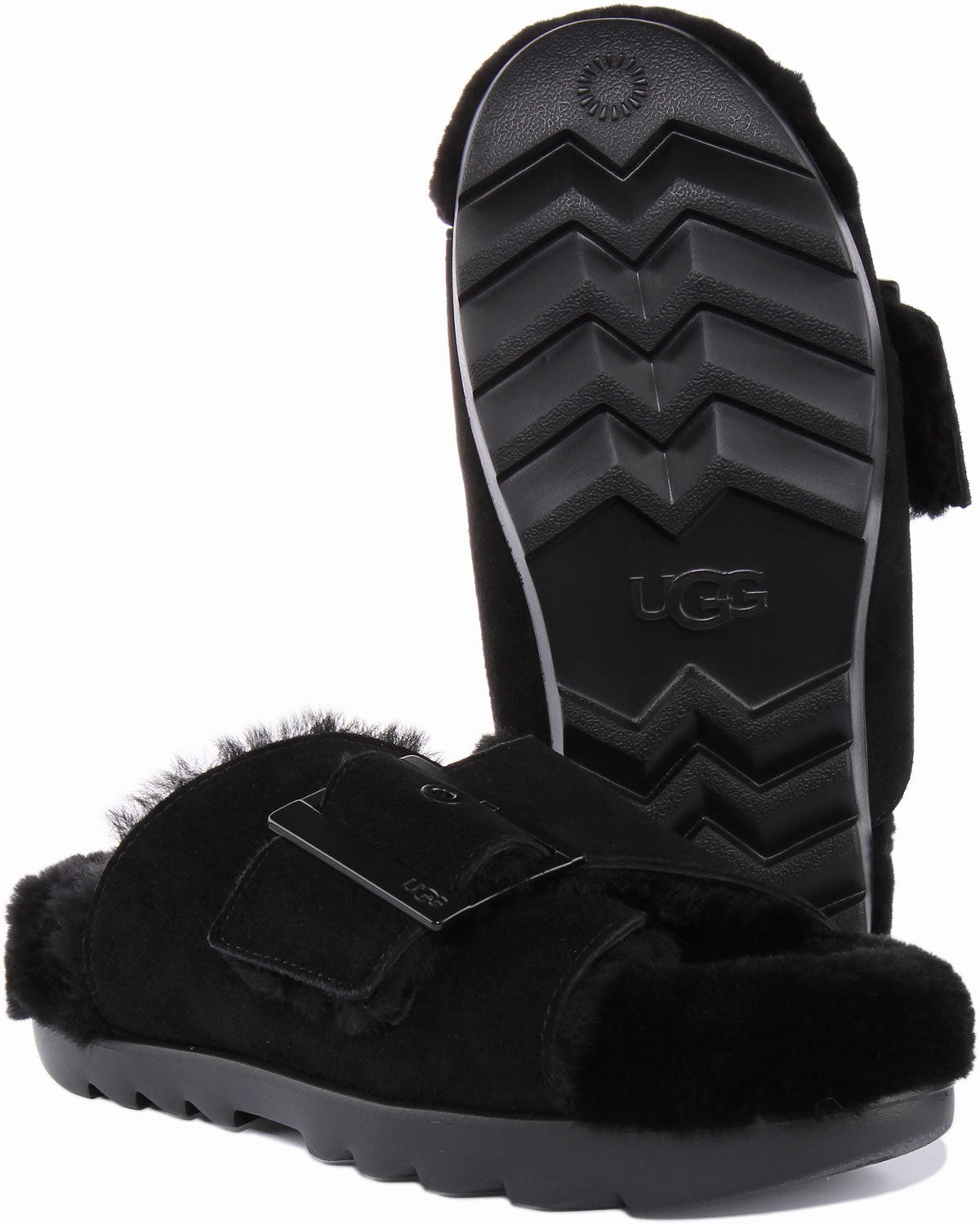 Ugg Australia Oustide Bucke In Black For Women Light Step-On Glide Comfort Layer
