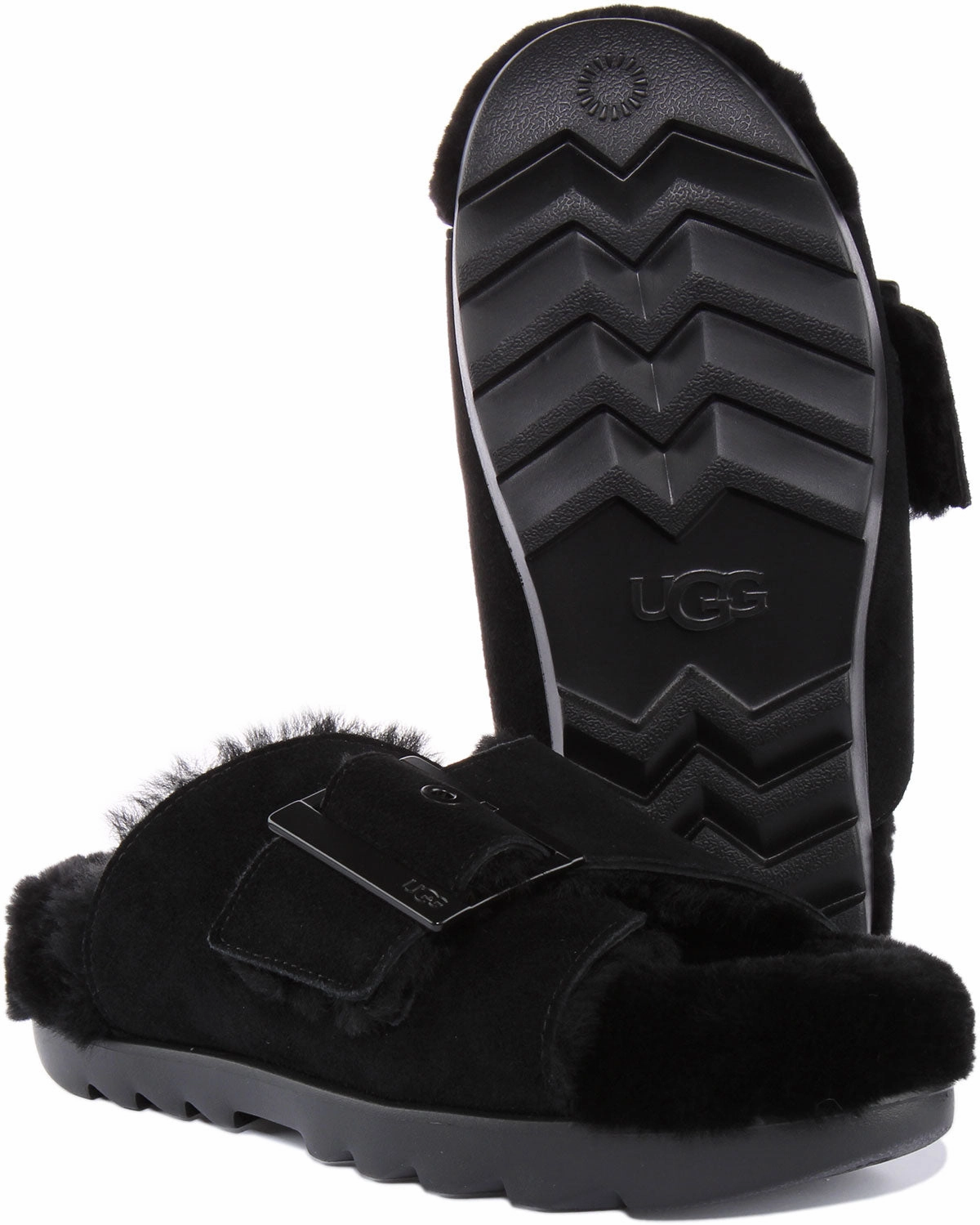Ugg Australia Oustide Bucke In Black For Women Light Step-On Glide Comfort Layer