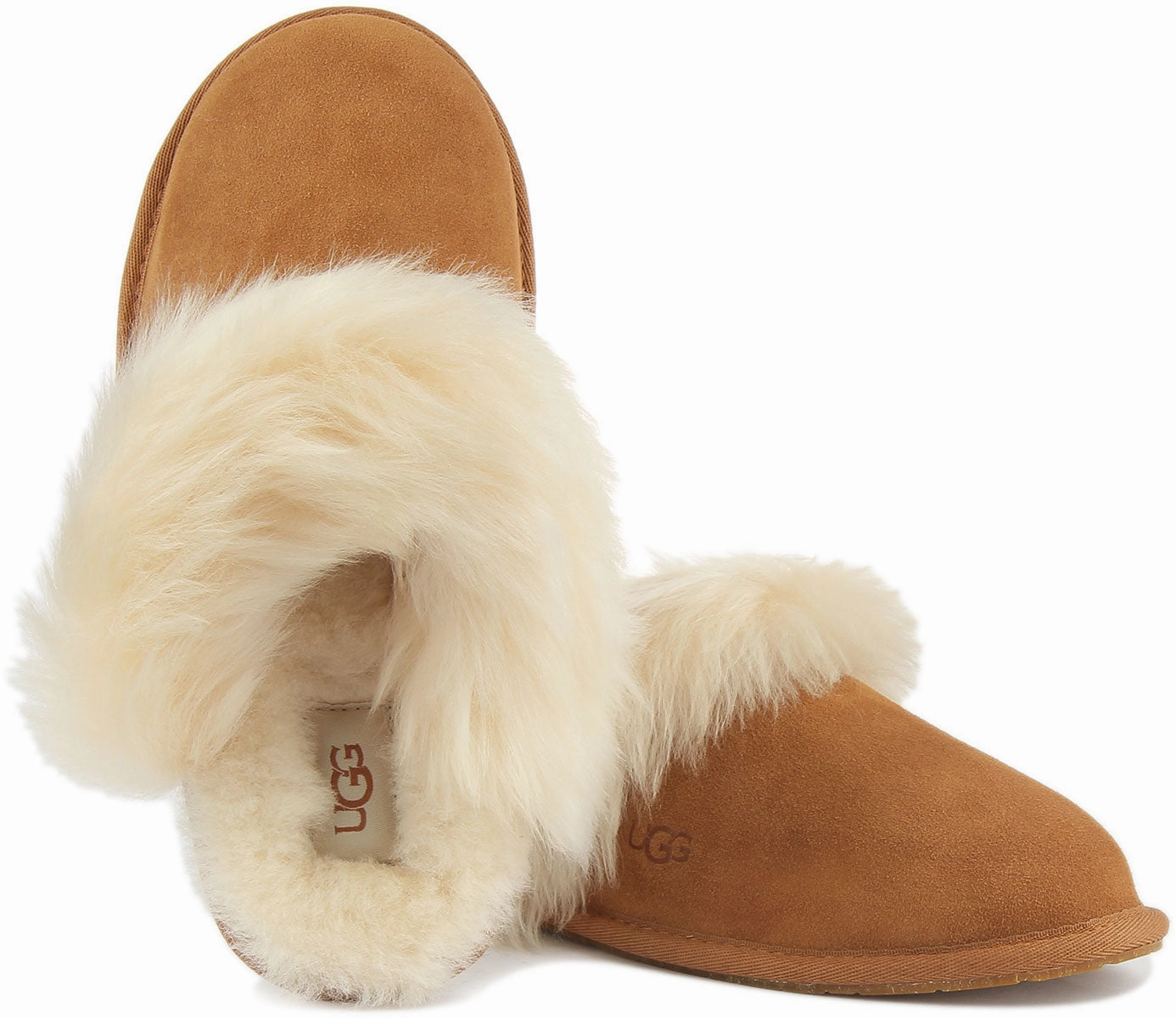 Ugg Australia Scuff Sister Slippers In Chestnut For Women Soft Glide Step-On Layer