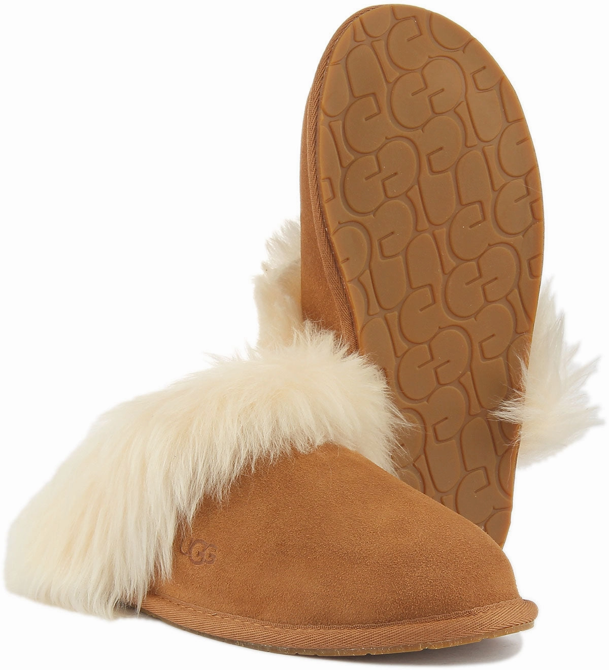Ugg Australia Scuff Sister Slippers In Chestnut For Women Soft Glide Step-On Layer