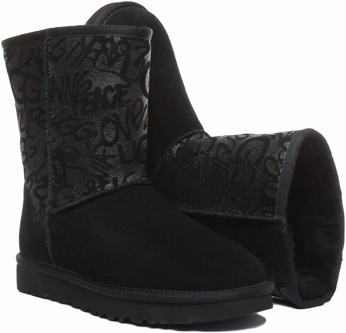 Ugg Australia Short Sparkle In Black Steep Climb