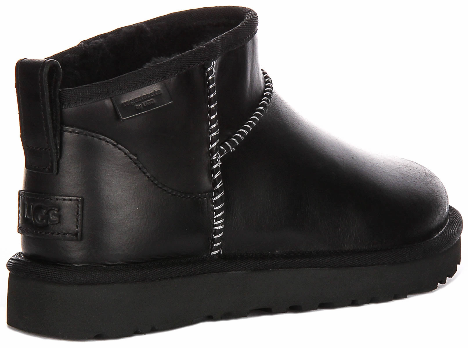 Ugg Australia Ultra Mini Leather In Black For Women Trail Control Boots