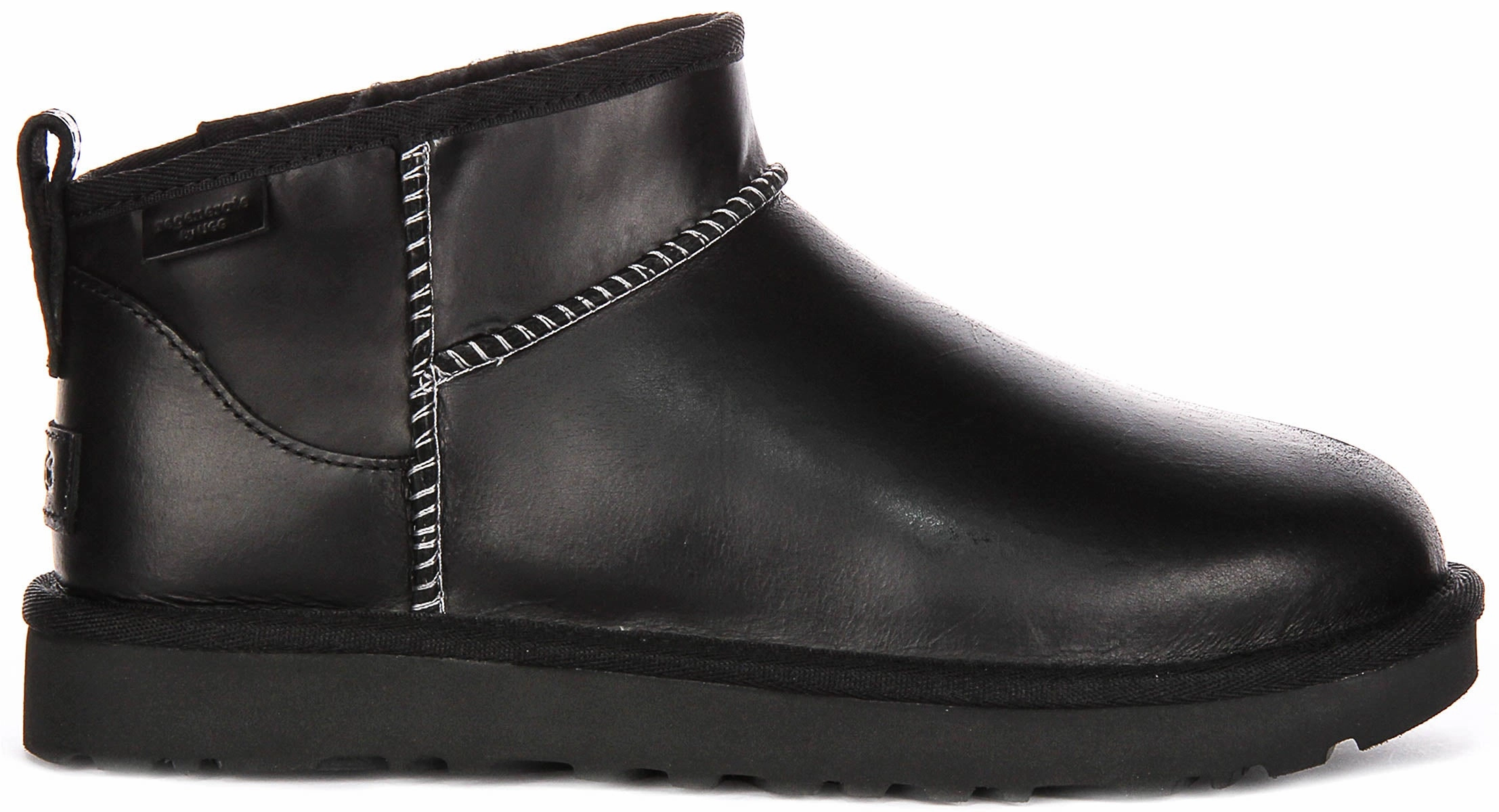 Ugg Australia Ultra Mini Leather In Black For Women Trail Control Boots