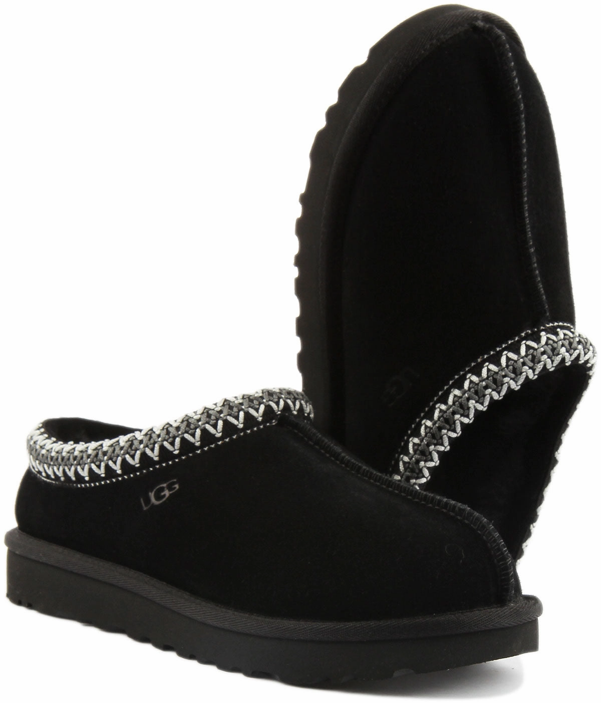 Ugg Tasman Sheepskin Slipper In Black For Women Soft Profile