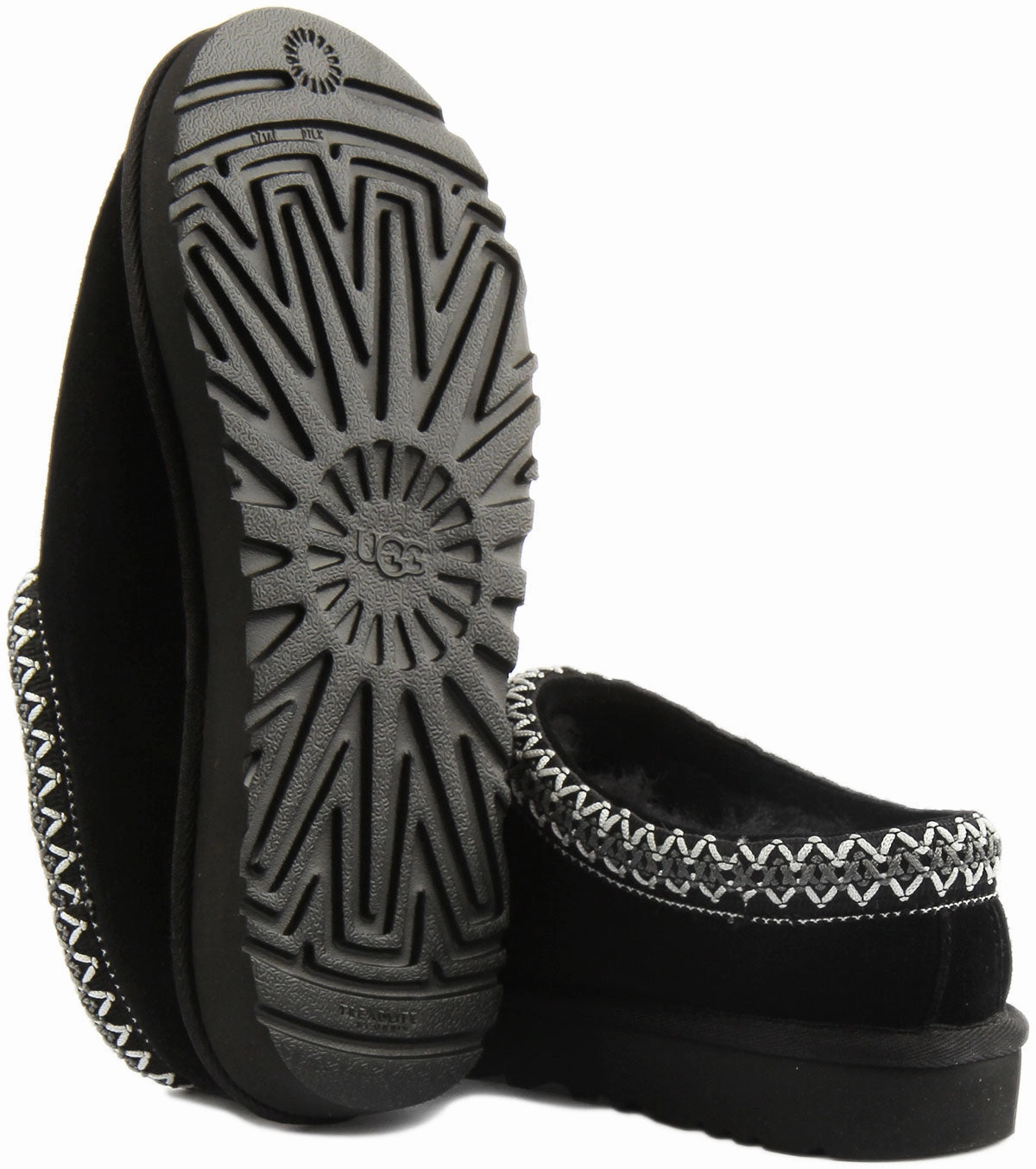 Ugg Tasman Sheepskin Slipper In Black For Women Soft Profile