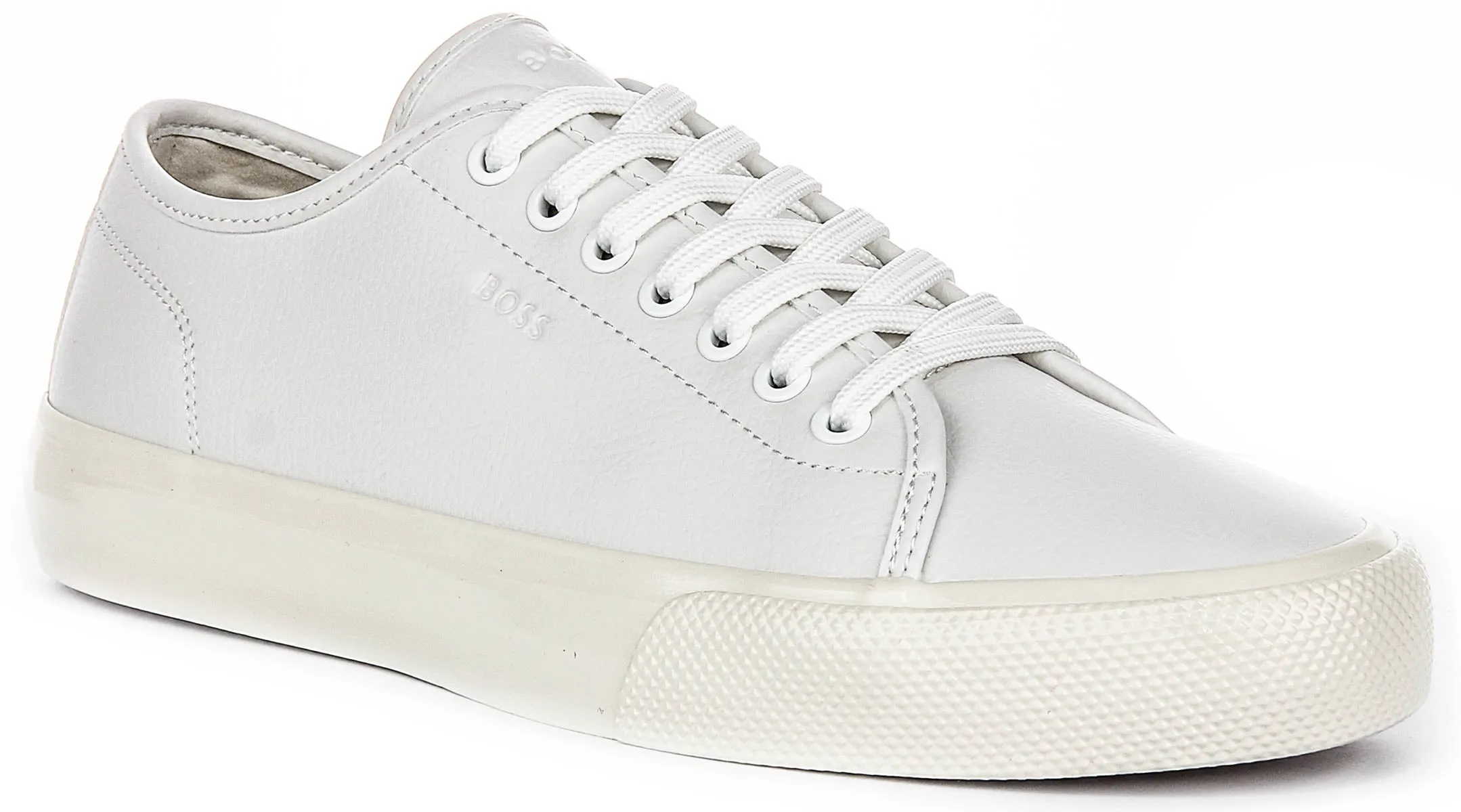 Boss Aiden Tennis In White Leather For Men Outdoor Workout Reinforced seams add durability without extra bulk