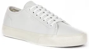 Boss Aiden Tennis In White Leather For Men Outdoor Workout Reinforced seams add durability without extra bulk