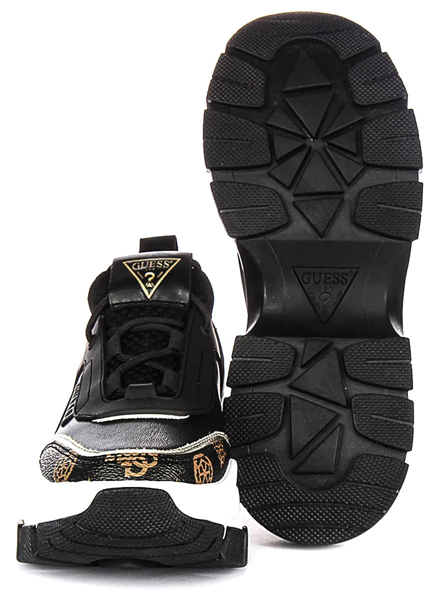 Ultra Breath Guess Braydin Neoprene Sneakers In Black Brown For Women
