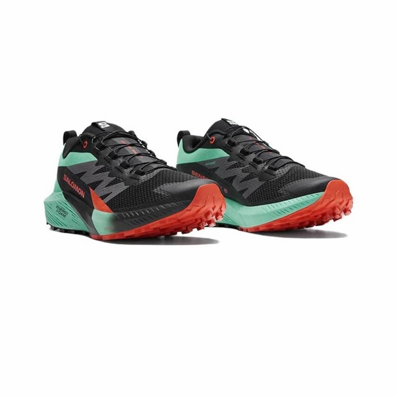 Upgraded look SALOMON - Sense Ride 5 - Black Bay/Cherry Tomato - Men's [476982]