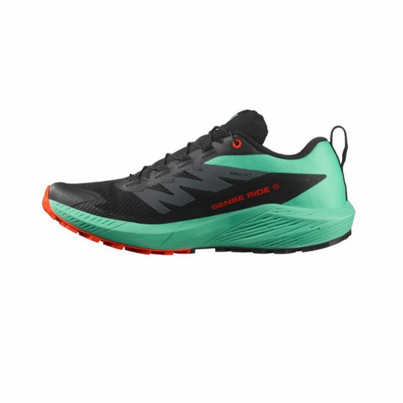 Upgraded look SALOMON - Sense Ride 5 - Black Bay/Cherry Tomato - Men's [476982]