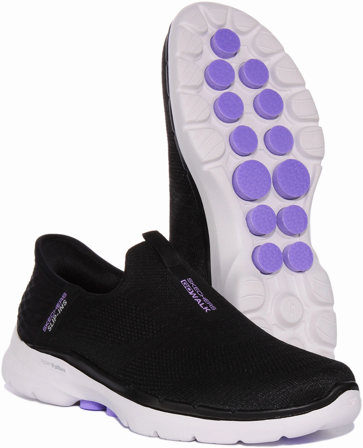 Urban Comfort Skechers Go Walk 6 Slip Ins Black White For Women