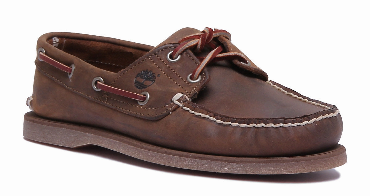 Firm Safe Musician?M?? Style Timberland Classic 2 Eyelet Boat Shoe In Brown For Men