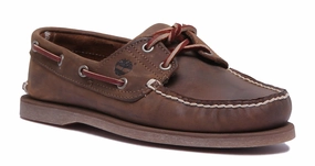 Firm Safe Musician?M?? Style Timberland Classic 2 Eyelet Boat Shoe In Brown For Men