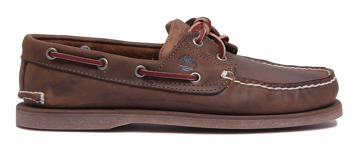 Urban Smart Edge Timberland Classic 2 Eyelet Boat Shoe In Brown For Men