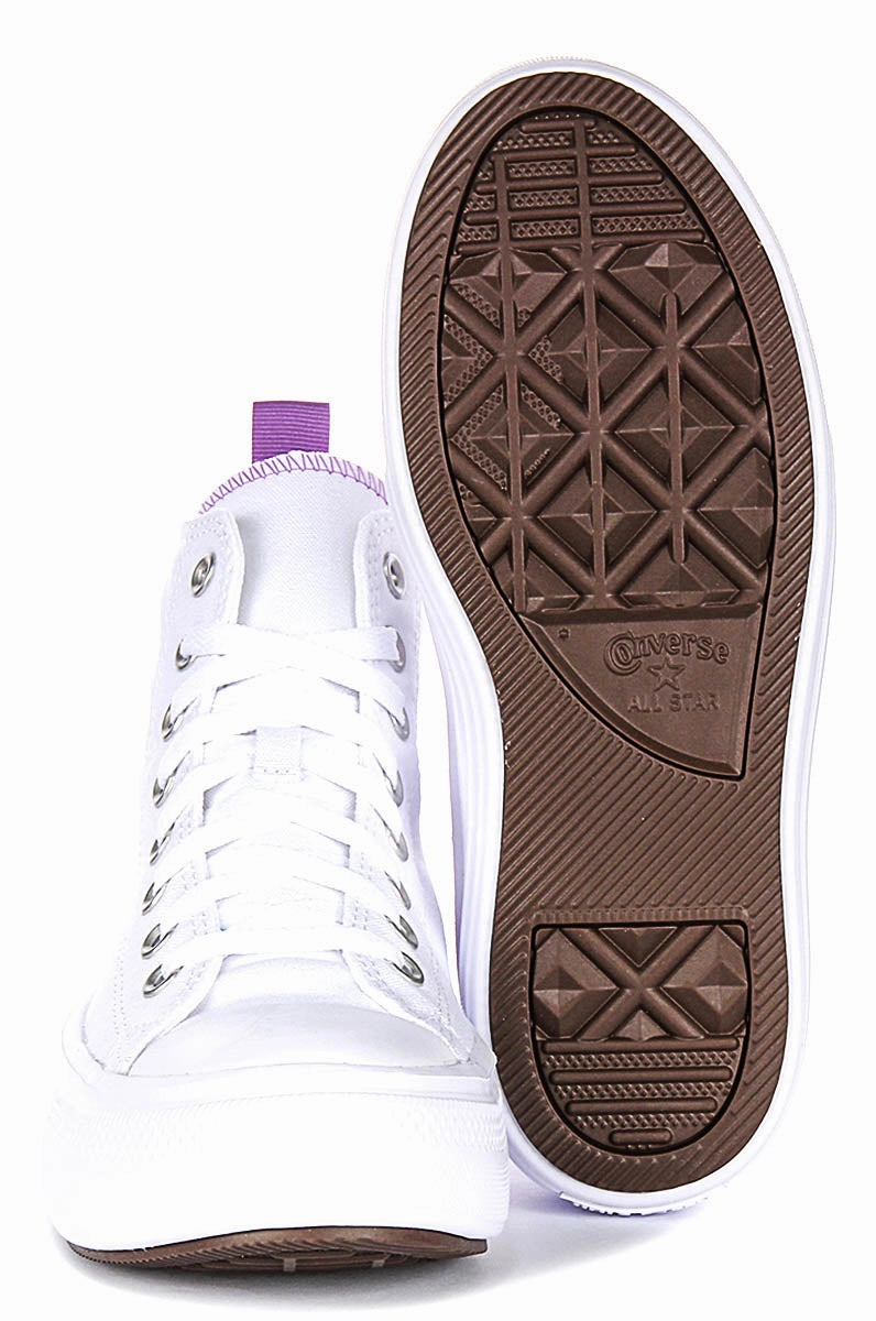 Urban Step Glide-In Converse All Star Move Hi A03667C In White Purple For Junior