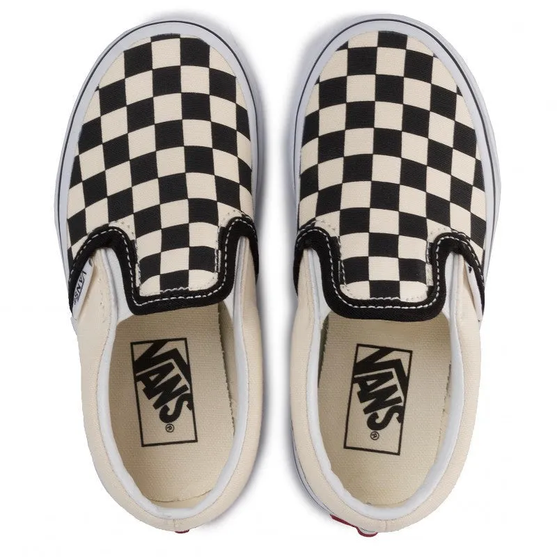 Tailored ease Streamlined wear VANS Classic Slip on Checkerboard Black White Kids (LF)