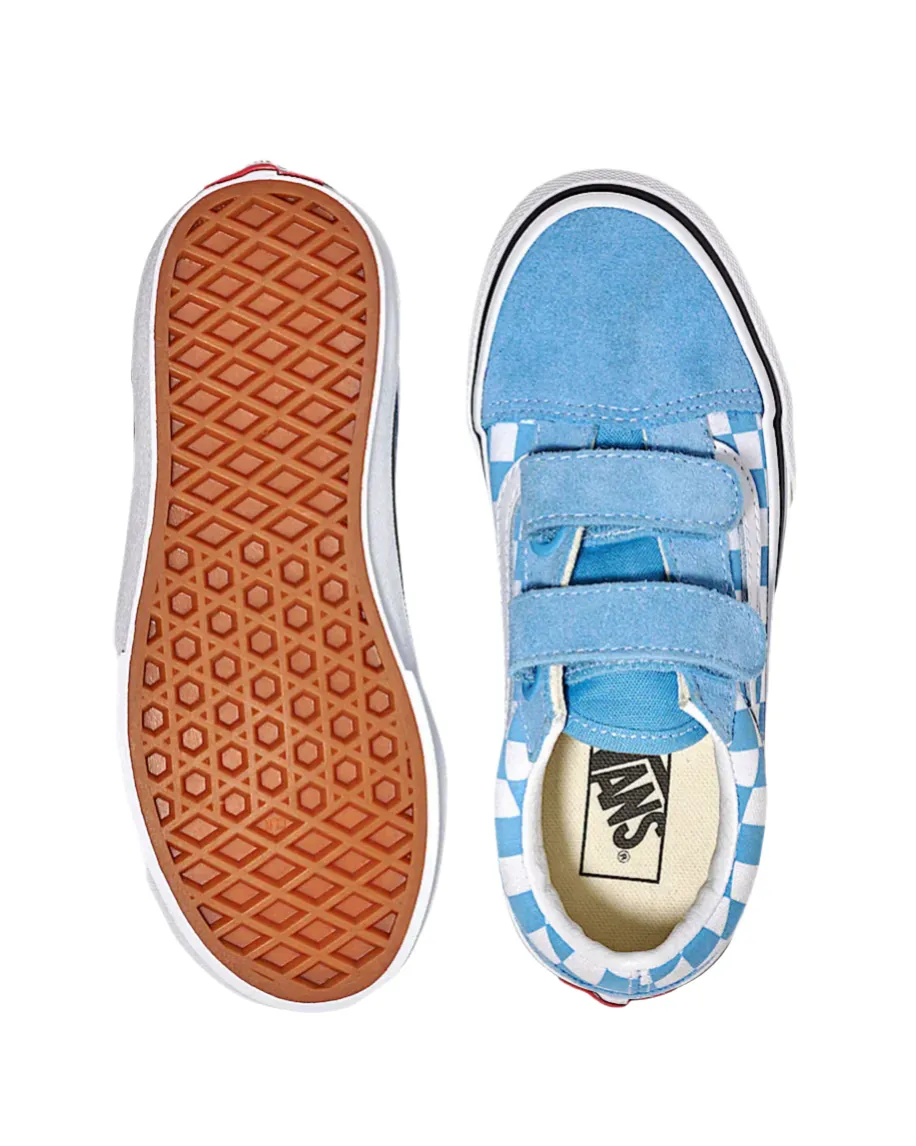 VANS Old Skool V Color Theory Checkerboard Blue Kids (LF) Compact Form Fit