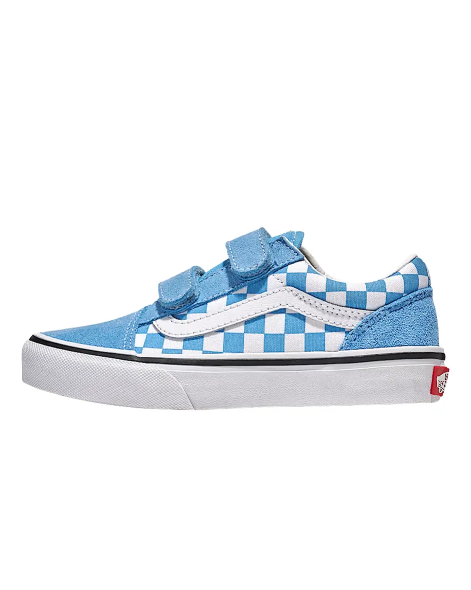 VANS Old Skool V Color Theory Checkerboard Blue Kids (LF) All-around touch Sophisticated Look