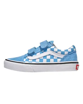 VANS Old Skool V Color Theory Checkerboard Blue Kids (LF) All-around touch Sophisticated Look