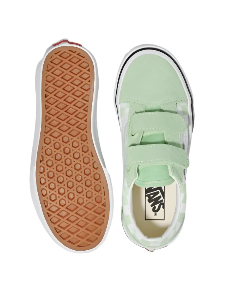VANS Old Skool V Color Theory Checkerboard Green Kids (LF) Fashion-driven