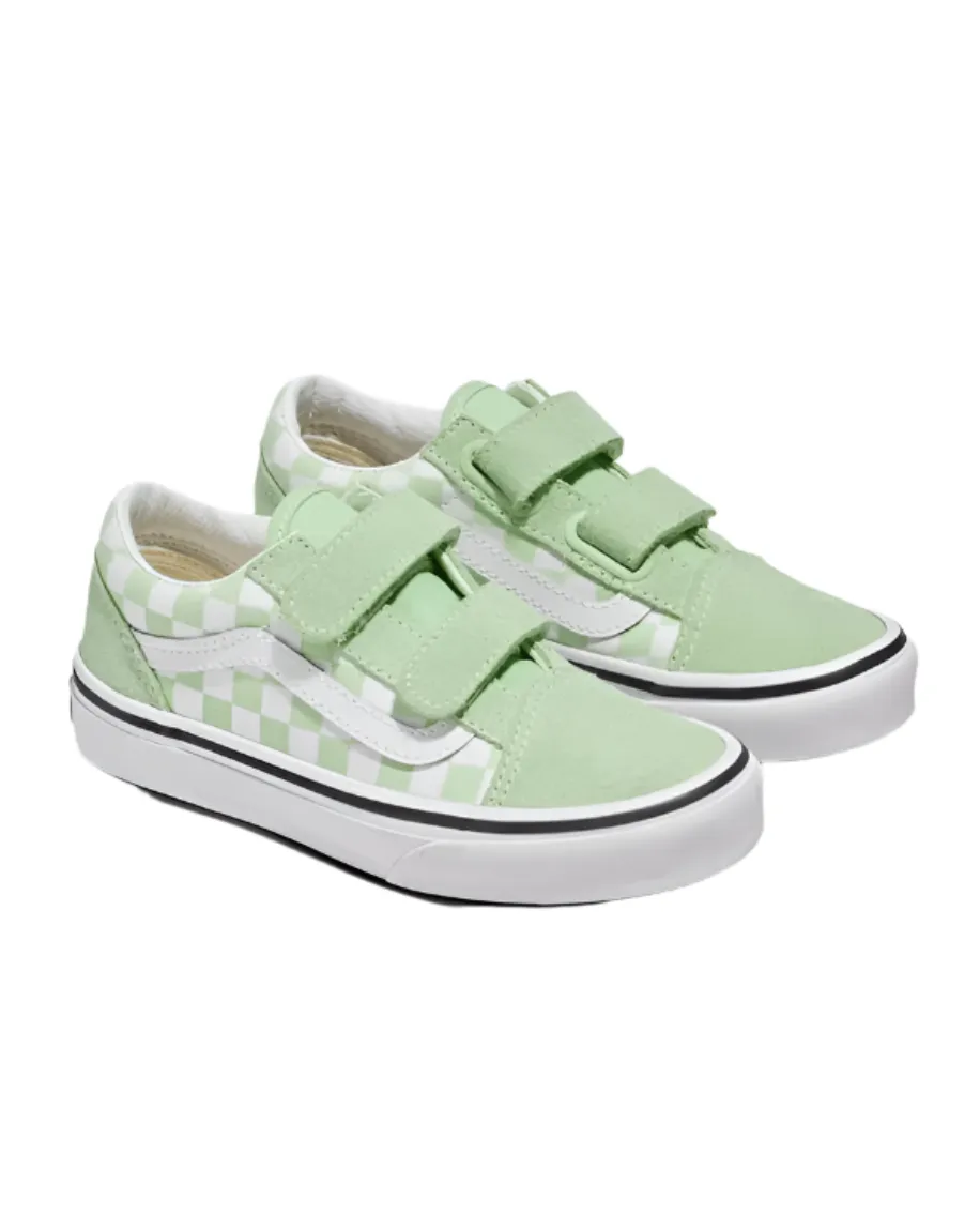 VANS Old Skool V Color Theory Checkerboard Green Kids (LF) Fashion-driven