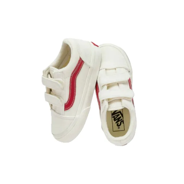 VANS Old Skool V Marshmallow Racing Red Toddlers (LF) Motion control All Around