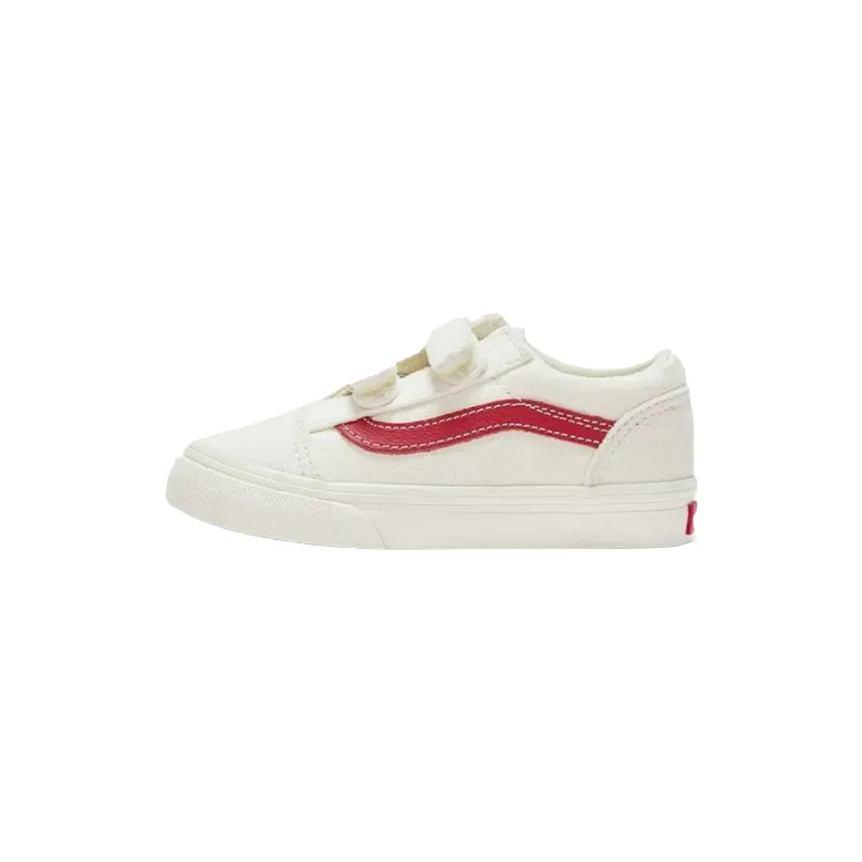 VANS Old Skool V Marshmallow Racing Red Toddlers (LF) Soft Arch