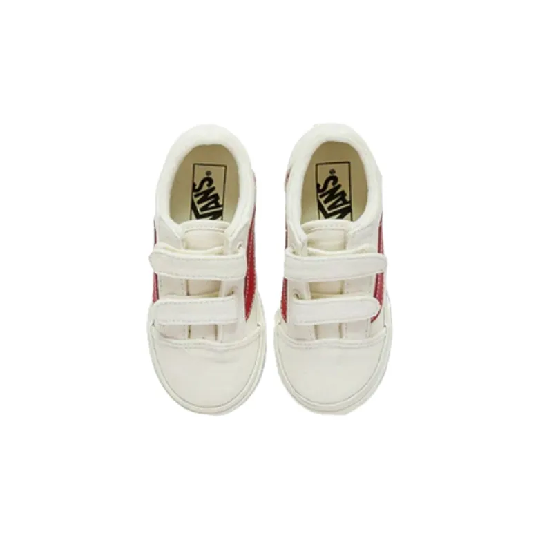 VANS Old Skool V Marshmallow Racing Red Toddlers (LF) Soft Arch
