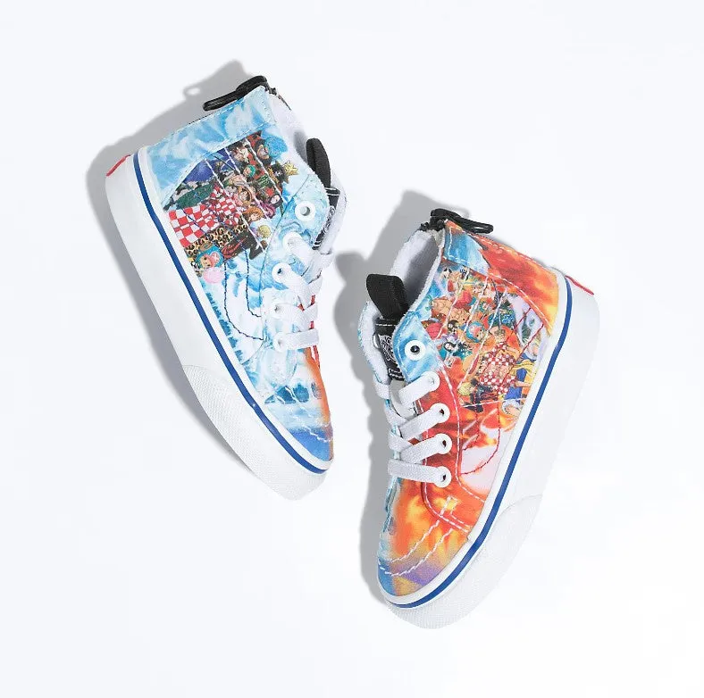 VANS X ONE PIECE Sk8 Hi Zip Punk Hazard Toddlers (LF) Designer