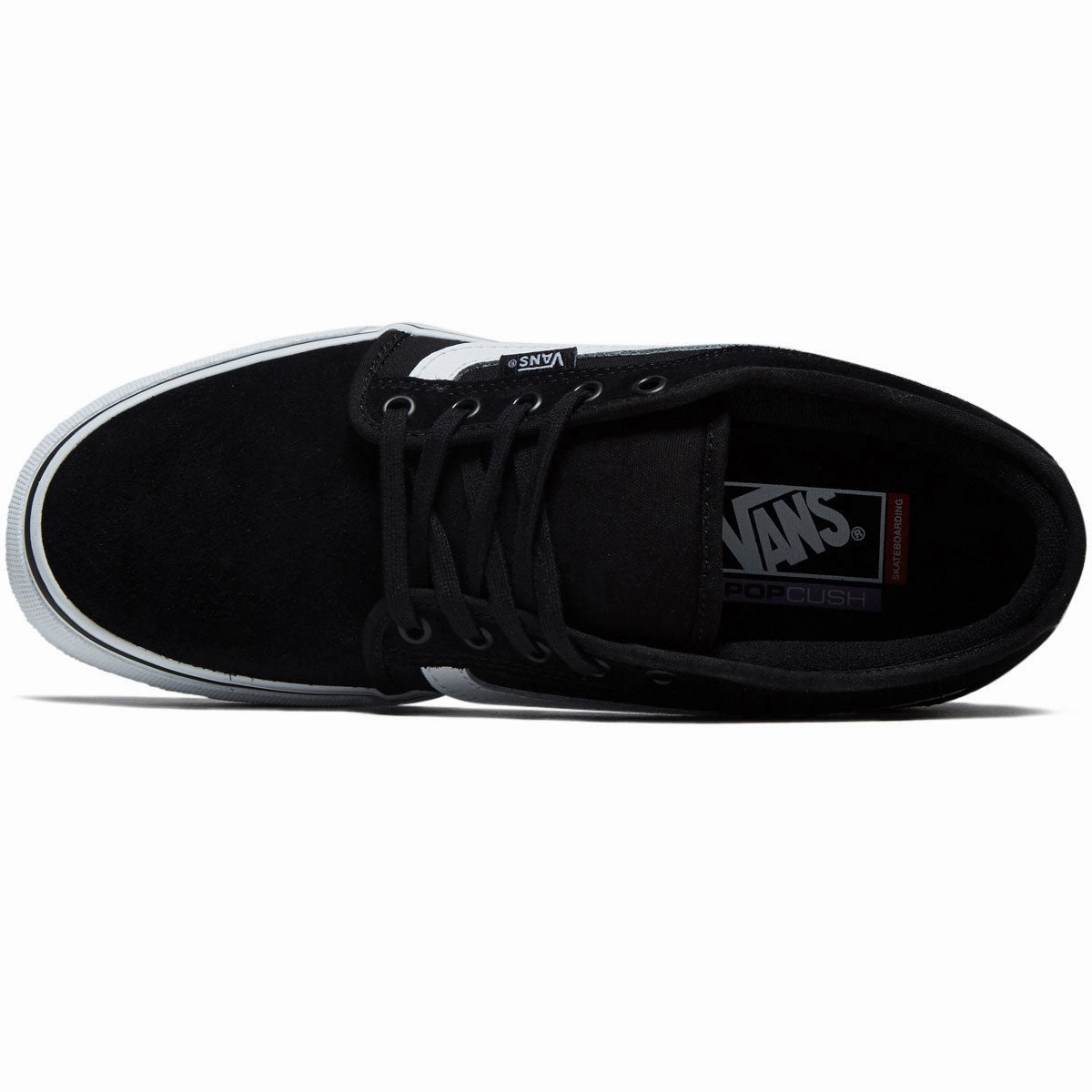 Vans Chukka Low Sidestripe Shoes - Black/White Quick Turn
