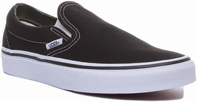 Internal shank supports efficient foot propulsion Vans Classic Classic Slipon In Black White For Men