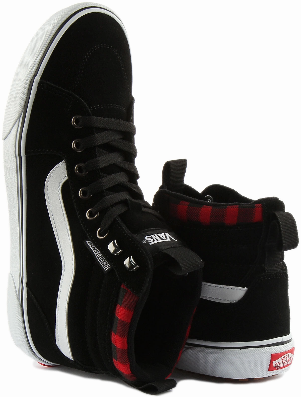 Vans Filmore Hi In Black Red For Men Toe Guard