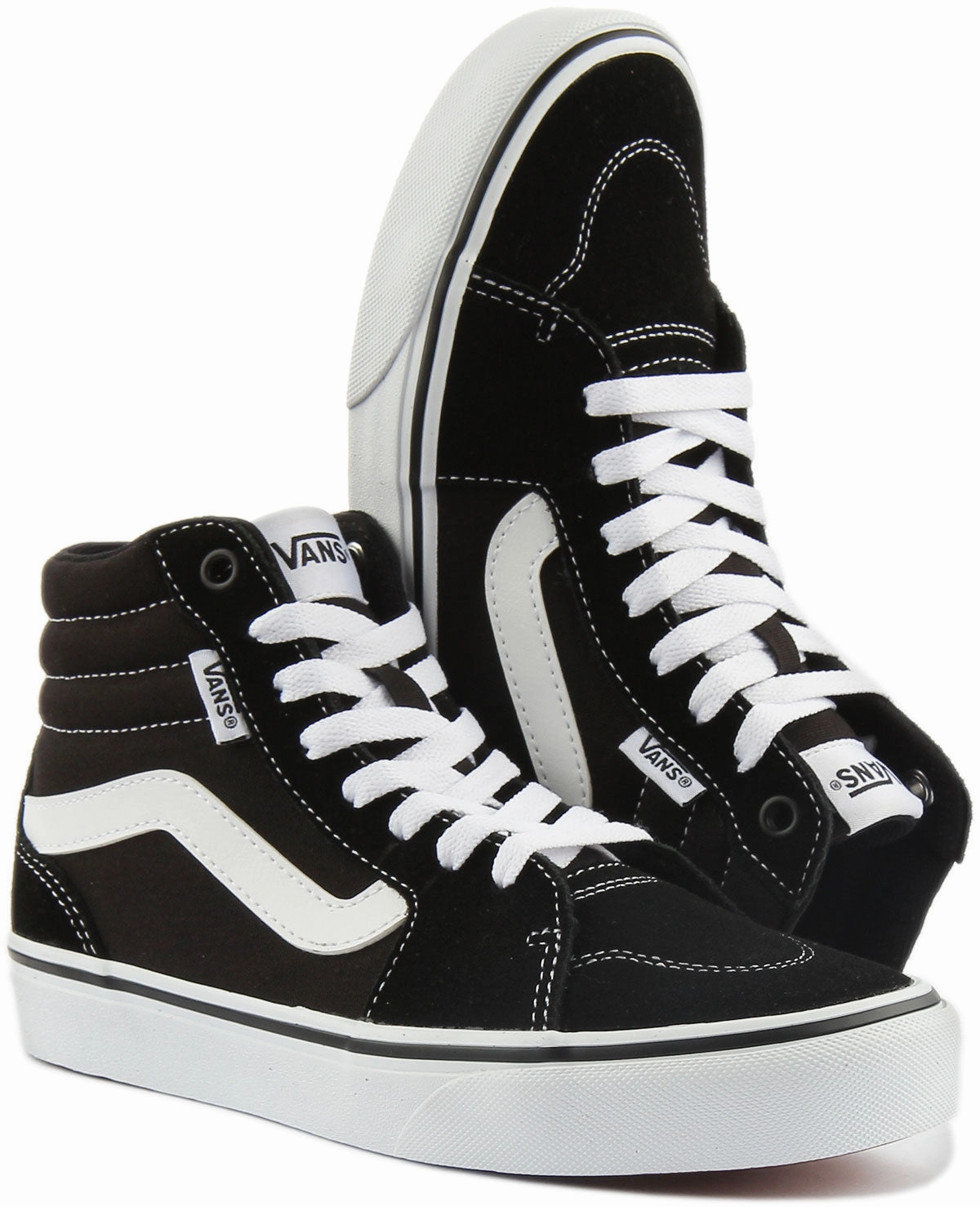 Vans Filmore Hi In Black White For Women Tight Grip
