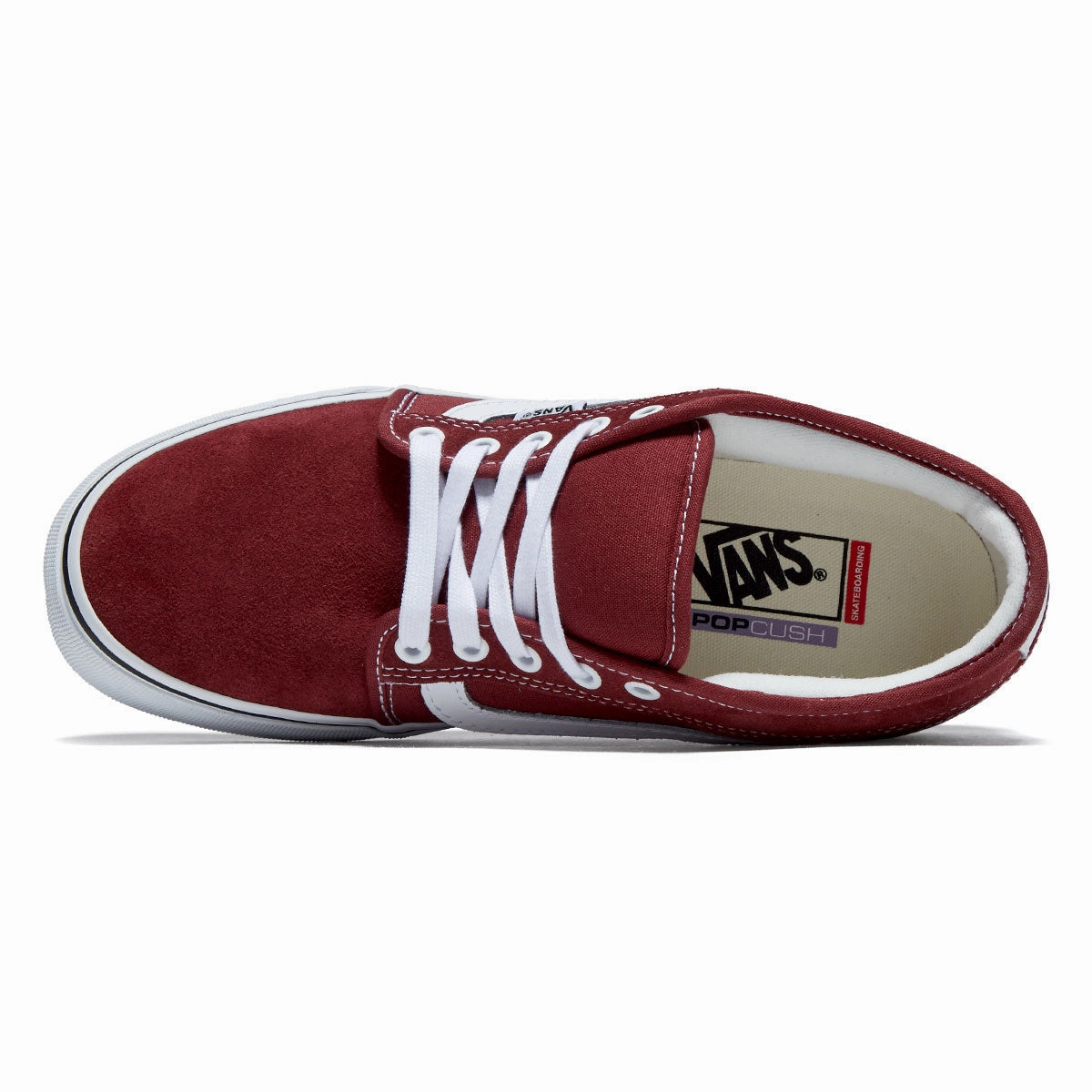Vans Skate Chukka Low Sidestripe Shoes - Burgundy/White Rugged Step