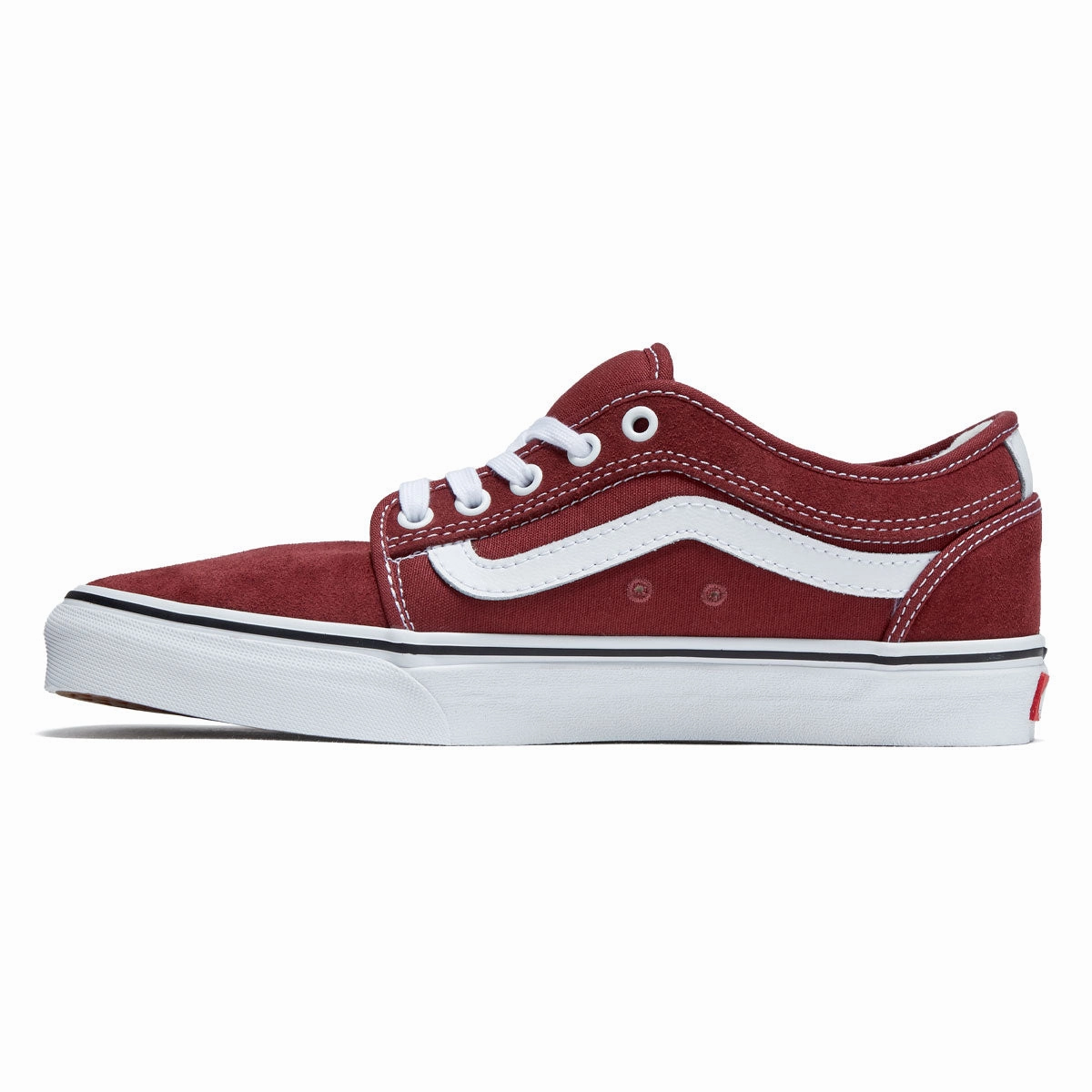 Vans Skate Chukka Low Sidestripe Shoes - Burgundy/White Rugged Step