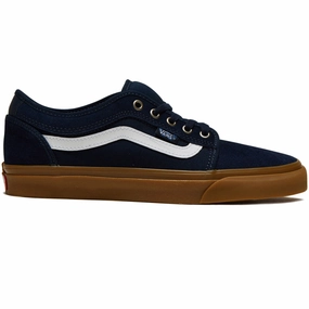Bold Landing Active Action Vans Skate Chukka Low Sidestripe Shoes - Navy/Gum