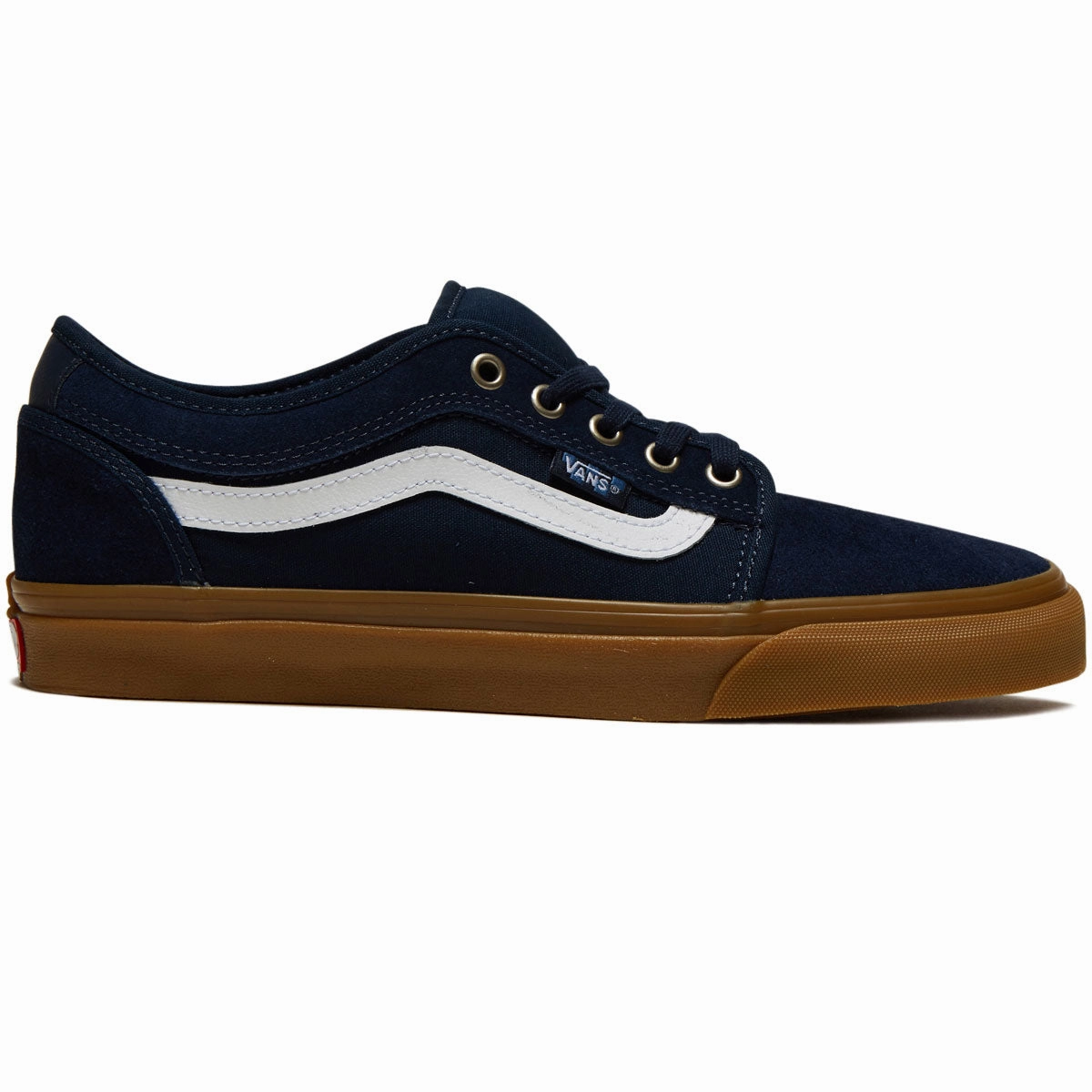 Bold Landing Active Action Vans Skate Chukka Low Sidestripe Shoes - Navy/Gum