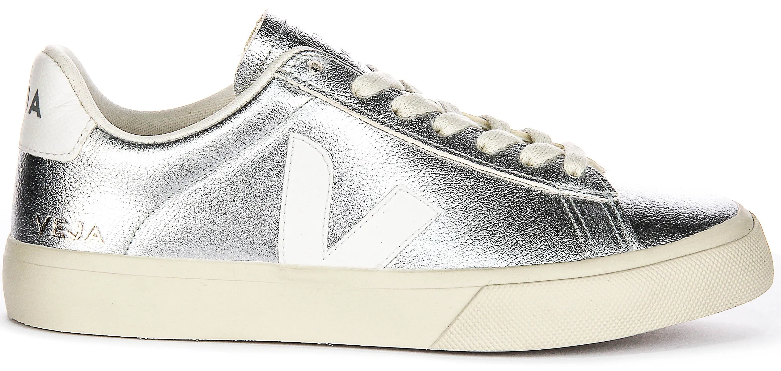 Veja Campo Chromefree In Silver White For Women Cushioned
