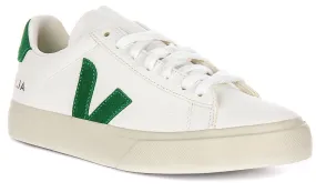 Veja Campo Leather In White Green For Women Indoor routine Durable Grip
