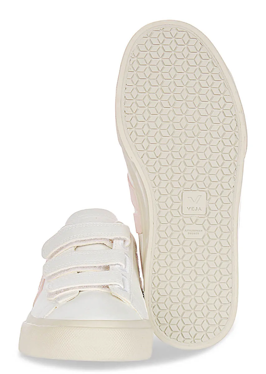 Veja Recife Logo Leather In White Pink For Women Customizable