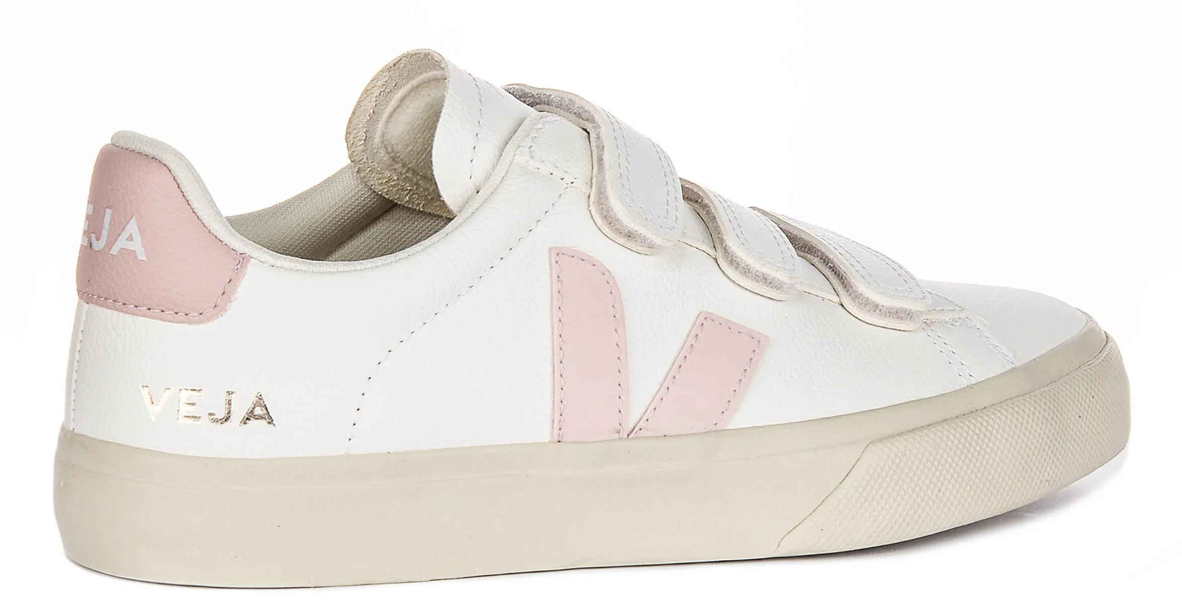 Veja Recife Logo Leather In White Pink For Women Customizable